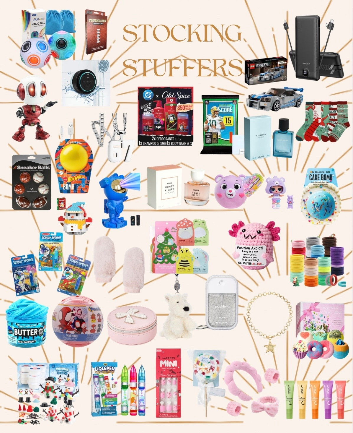 Need stocking stuffers for your kids?? Here is a huge mix of fun gifts for all ages! I usually give gloves, socks, shower set, little toys, art supplies, a book, small gift cards to their favorite fast food (Starbucks, McDonald’s, Dairy Queen), and some Christmas candy. I hope this guide helps you! 

Stocking stuffers ideas, gift guide stocking stuffers, little toys for stockings, games for stockings, bath sets, nail polish, key chains

#giftguides #creatormom #stockingstuffers #kidstocking #teenstocking #momstyle 

#LTKSeasonal #LTKHoliday #LTKGiftGuide