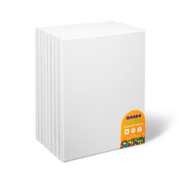 8pk 8"x10" Stretched Canvas White - Mondo Llama™ | Target