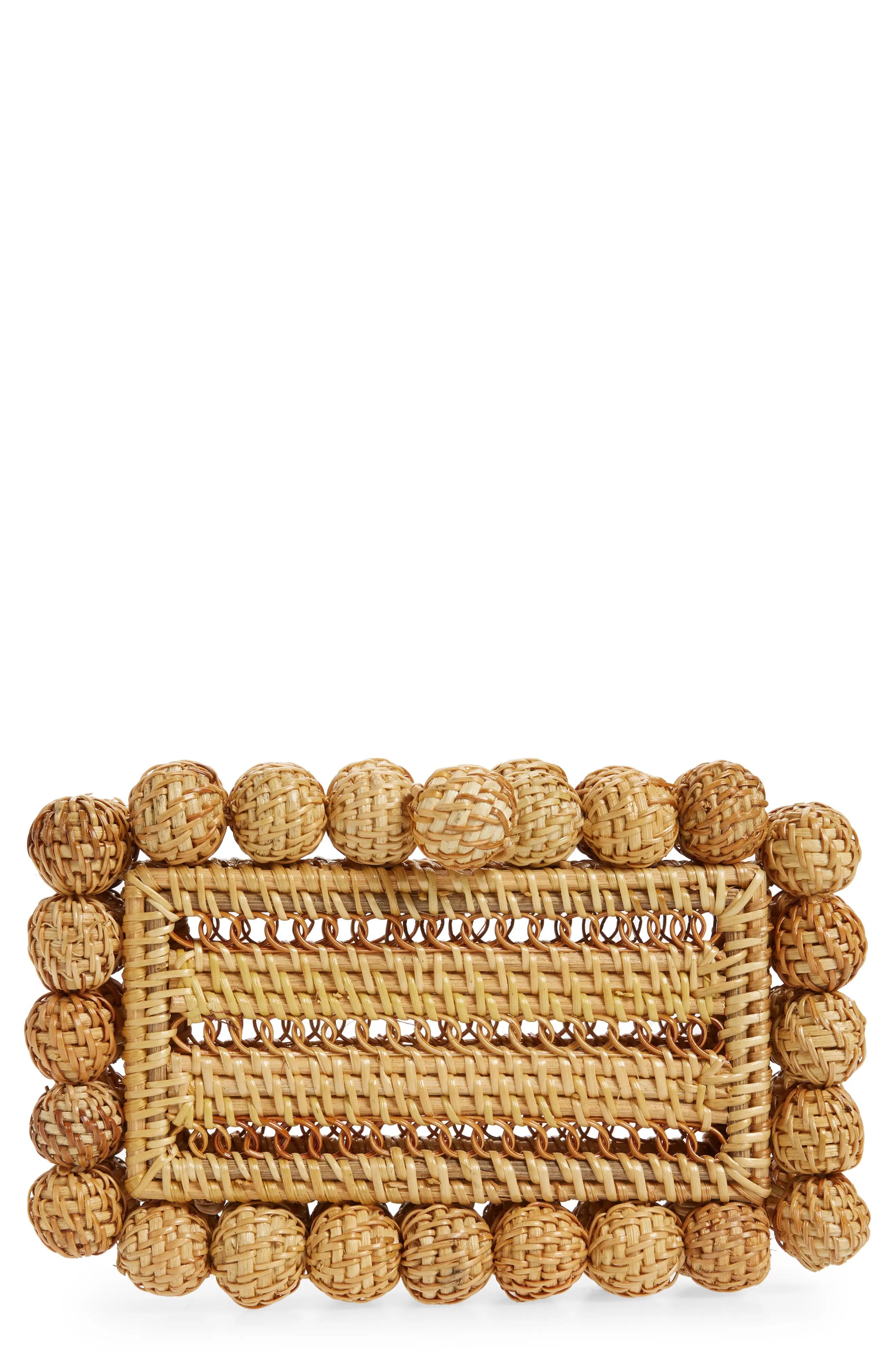 Cult Gaia Eos Rattan Box Clutch in Natural at Nordstrom | Nordstrom