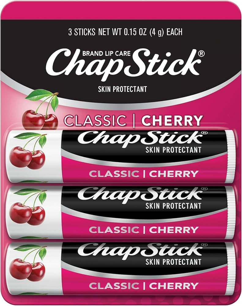 ChapStick Classic Cherry Lip Balm Tubes for Lip Care - 0.15 Oz (Pack of 3) | Amazon (US)