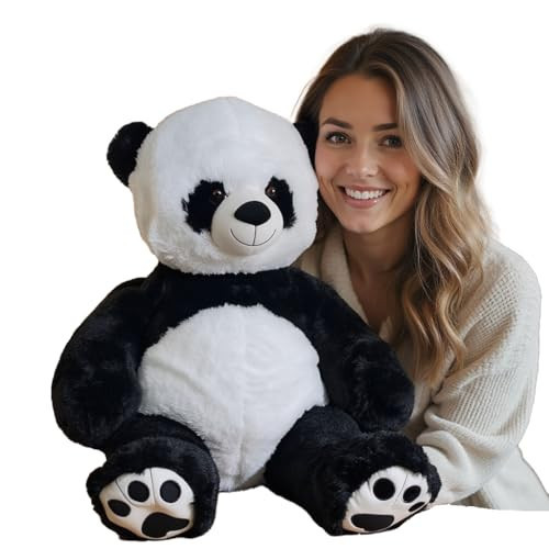 Anico 36" Tall (3 Foot) Big Plush Panda Bear, Stuffed Animal, Teddy Bear with Smiling Face. Premium Stuffed Toy Teddy Bear Panda, Perfect for Girlfriend, Kids, Valentine's Day, Christmas! | Amazon (US)