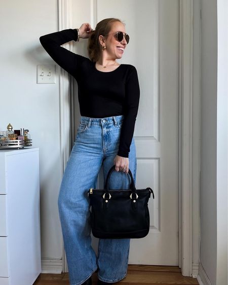 Wide leg jeans, black long sleeve, and black booties for fall
…
#falloutfits #fallfashion #autumnoutfits #autumnstyle #widelegjeans 

#LTKU #LTKunder100 #LTKstyletip