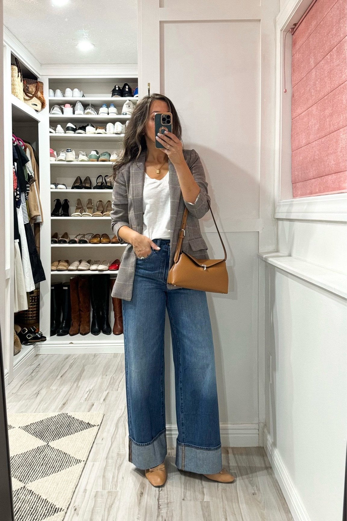 Love love these chic jeans. I sized up - my true size was tight in butt. 
Tee tts. 
Blazer super old - linking similar options.  
Flats tts for me.  



#LTKStyleTip #LTKParties #LTKSeasonal