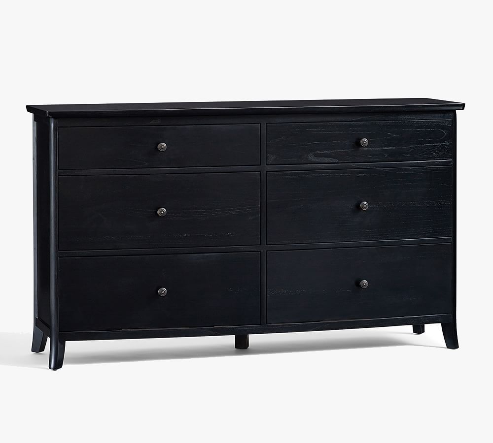 Chloe 6-Drawer Wide Dresser, Black | Pottery Barn (US)