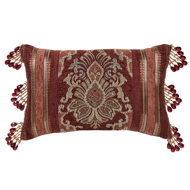 Ravenna Beaded Woven Jacquard Striped Multi Warm Pillow Pillow Tailored Rectangle | Walmart (US)