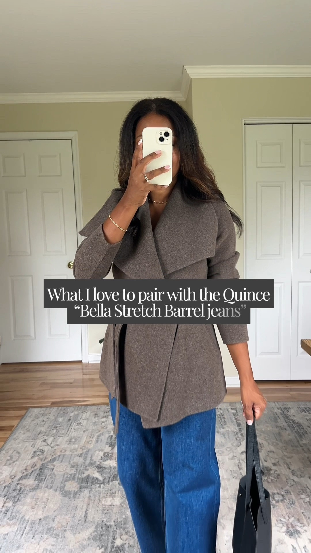 Three workwear outfits wearing head to toe @quince. I wear a size 27 regular in the jeans. I wear a size small in the wool wrap coat, the cashmere sweater and blazer.

Comment SHOP below to receive a DM with the link to this post on my LTK ⬇ https://liketk.it/6n6eG