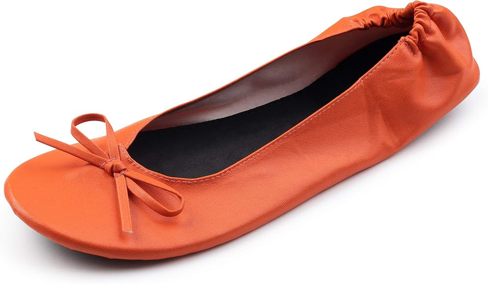 Women's Foldable Portable Travel Ballet Flat Roll Up Slipper Shoes | Amazon (US)