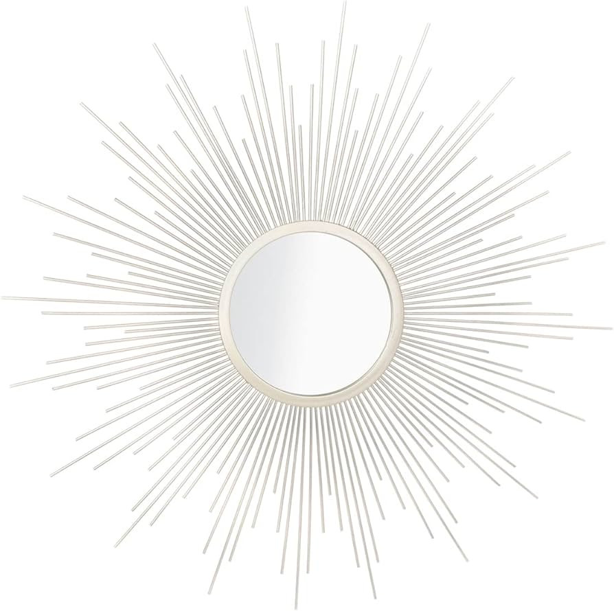 SAFAVIEH Home Alves Champagne Sunburst 30-inch Decorative Accent Mirror | Amazon (US)