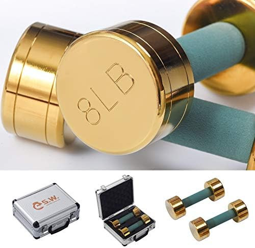 SOGAWAVE 8LB Dumbbells (Set of 2) - Titanium Plating Weights - Innovative & Space-Saving with Non-Sl | Amazon (US)