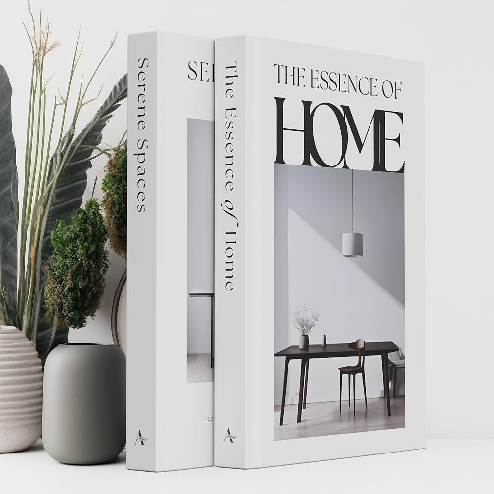 Decorative Books – Set of 2 Faux Books with Real Pages – Neutral Aesthetic Decor for Shelves,... | Amazon (US)