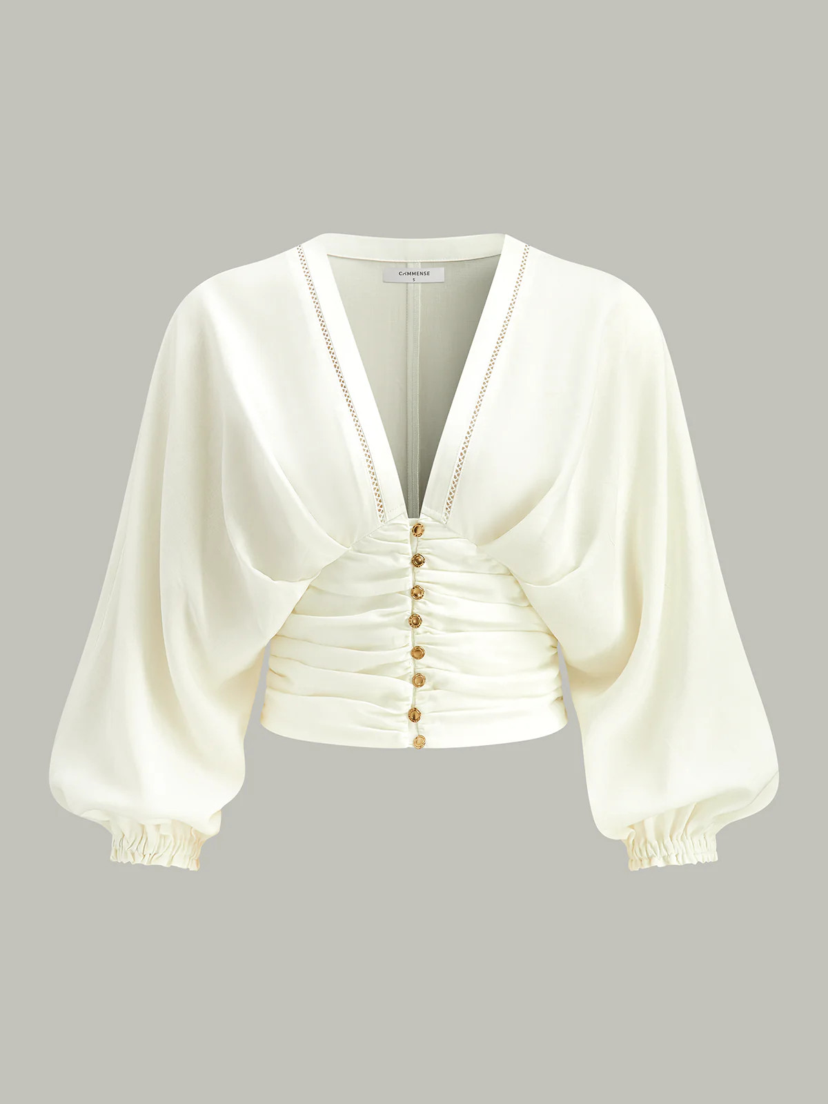 Ruched Buttoned Top | Commense