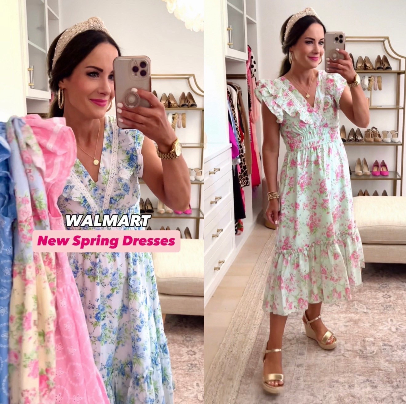 New spring dresses! Wearing size S (short dresses run generous but otherwise are TTS). Scroll to shop! Follow us for more! ~ L & W 