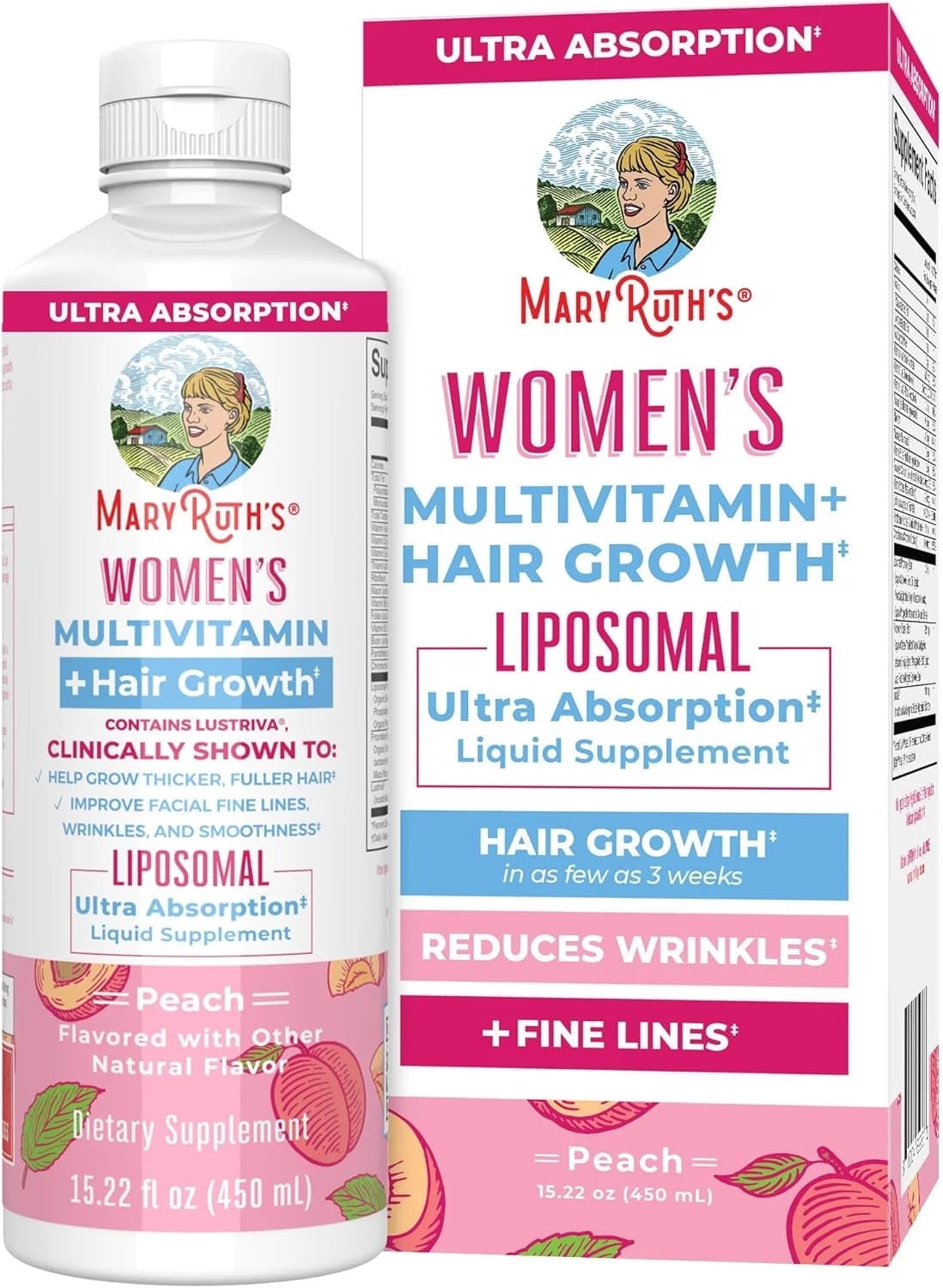 MaryRuth's Multivitamin + Lustriva Hair Growth Liposomal | Adults | Biotin | Vitamin D| B Vitamin... | Walmart (US)