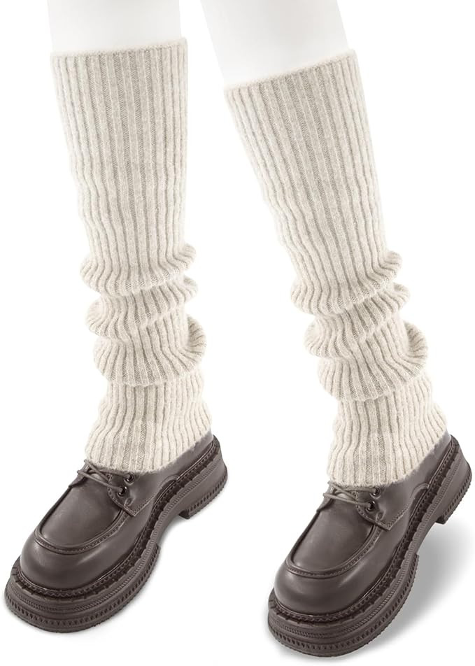 Leg Warmers for Women Winter Fashion Knitting Black Leg Warmers Long Ankle Warmers for Yoga Balle... | Amazon (US)