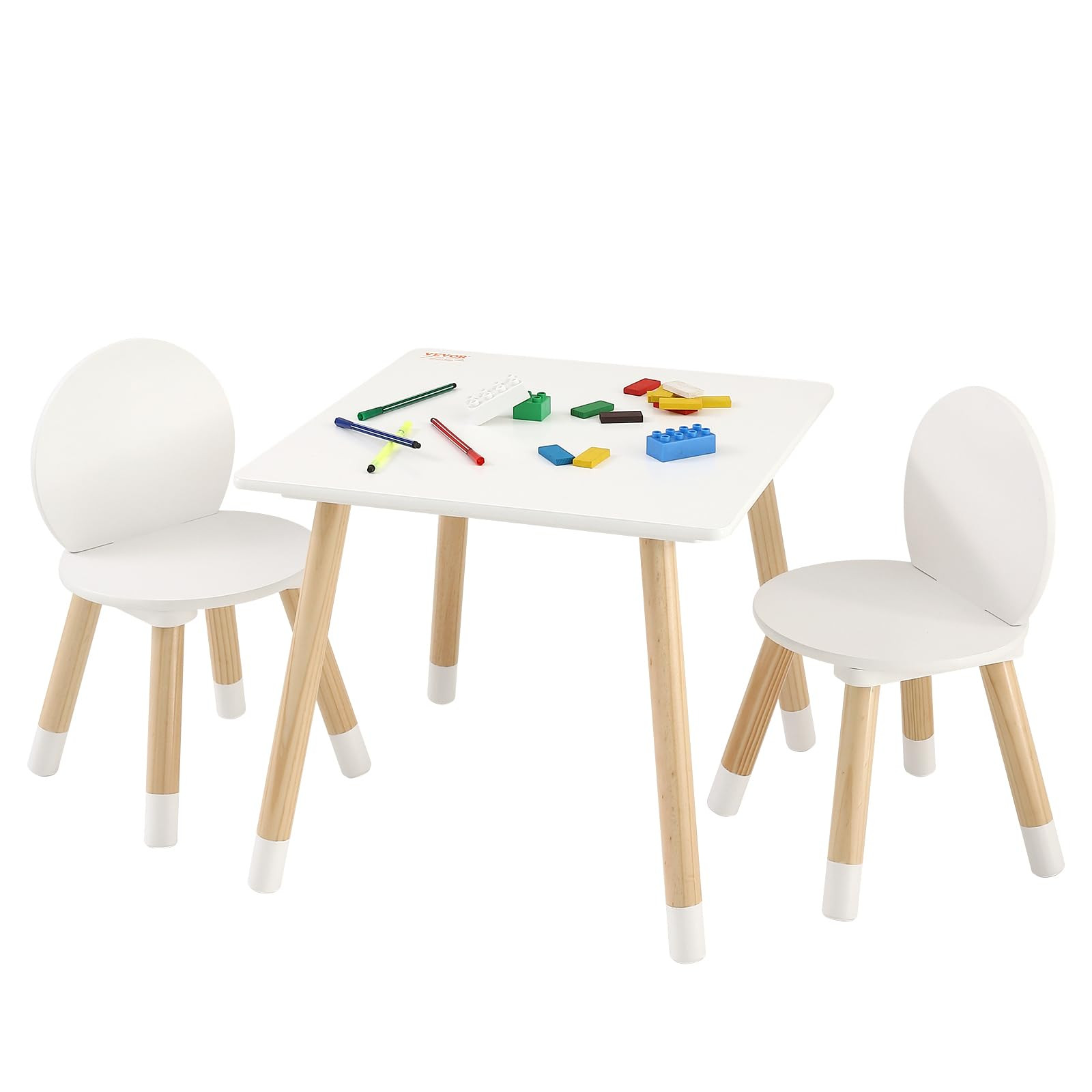 VEVOR Kids Table and Chairs, Toddler Table and Chair Set, Children Wooden Multi-Activity Table fo... | Amazon (US)