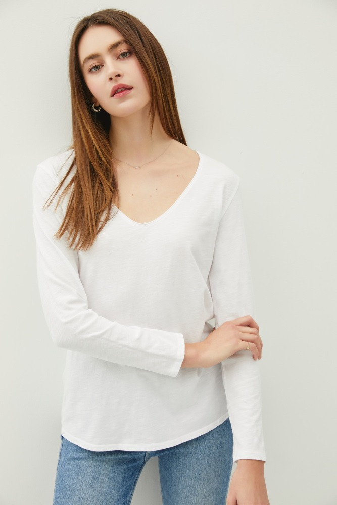 White Long Sleeve Shirt | PinkBlush Maternity