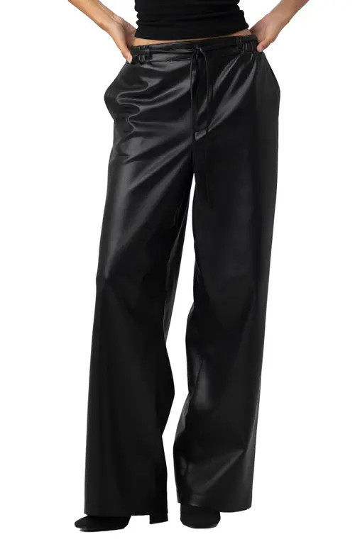BLANKNYC Low Rise Baggy Faux Leather Pants in Aces High at Nordstrom, Size Small | Nordstrom