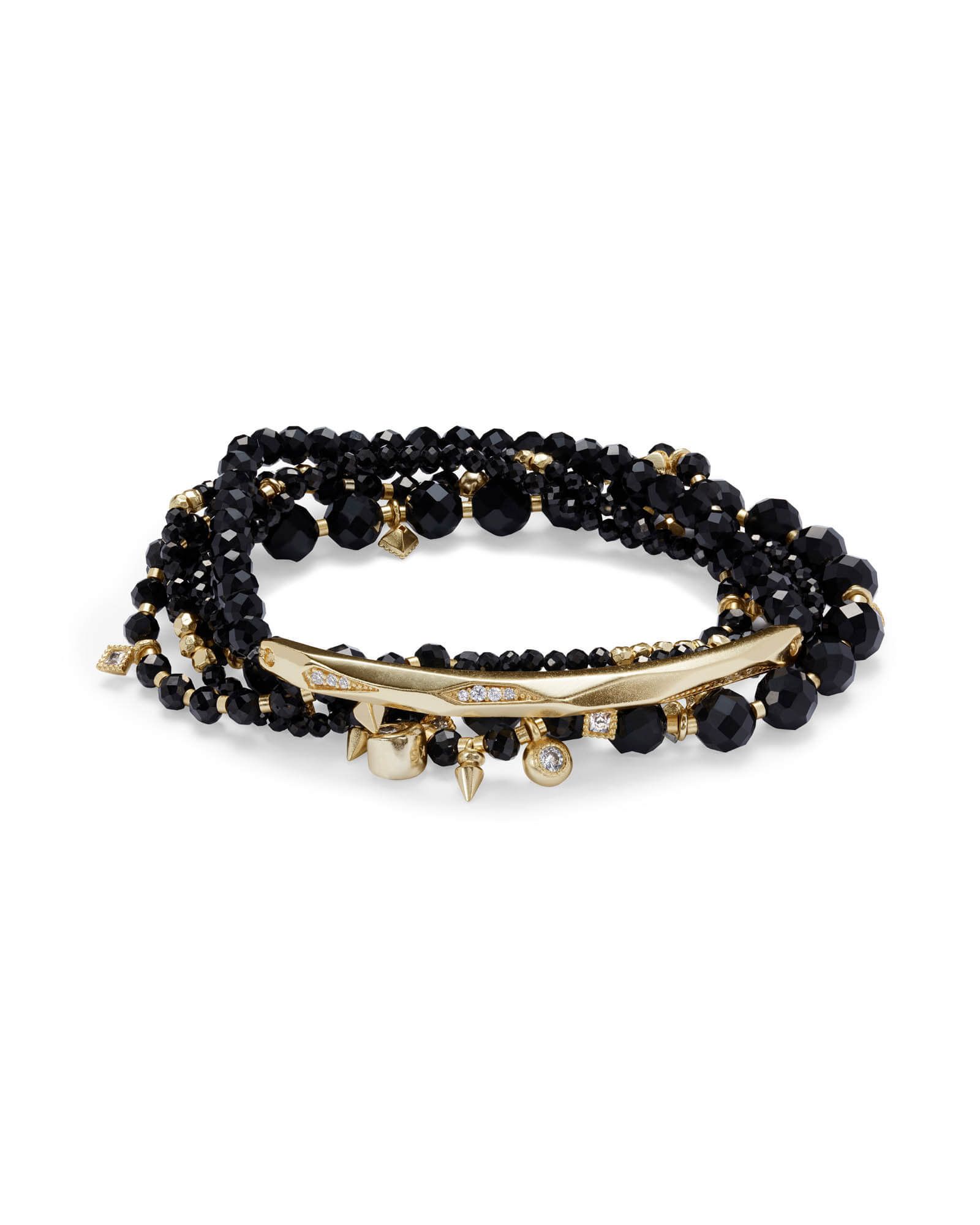 Supak Gold Beaded Bracelet Set in Black Spinnel | Kendra Scott | Kendra Scott