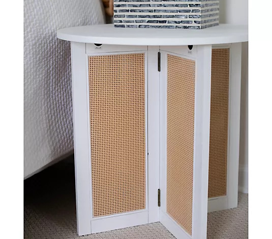 22" Side Table with Faux Cane Detail by Lauren McBride - QVC.com | QVC