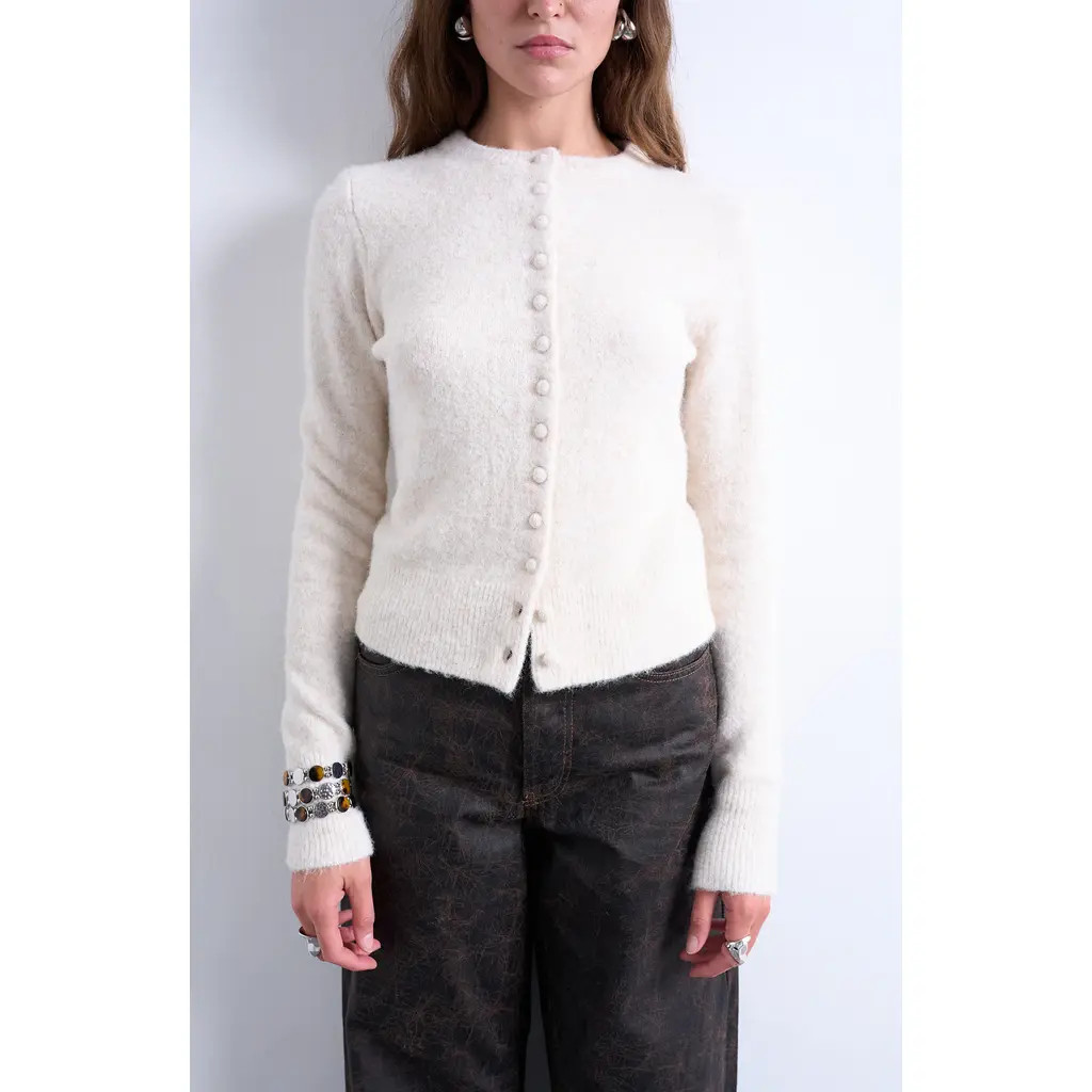 Topshop Covered Button Cardigan in Ivory at Nordstrom Rack, Size Small | Nordstrom Rack