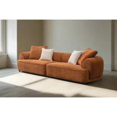 Sunset Collection Mid-Century Modern 4-Seater Fabric Sofa – 118 | Wayfair North America
