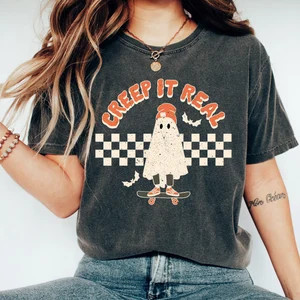 Retro Halloween Shirt Creep It Real Shirt Vintage Ghost - Etsy | Etsy (US)