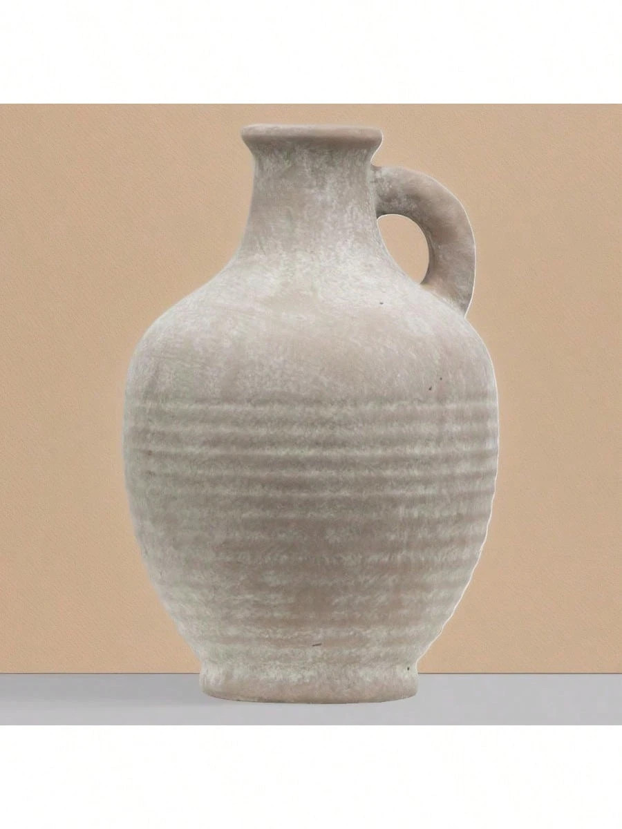 SHEIN X Heather Rae 1 Piece Ceramic Handled Jug, Brown, 5 Inch D X 6 Inch H, Textured Pattern, Di... | SHEIN