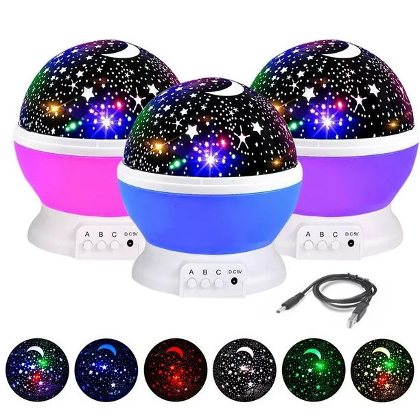 Night Light Projector, 360 Degree Rotation Kids Projector Night Light with 8 Multicolor, Starry L... | Walmart (US)