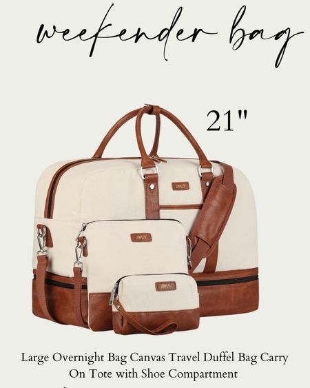 This weekender bag is sooo good! Has a separate space in the bottom for shoes and has 3 good sized bags! All of it is 50% off right now! #weekender #bag #getaway #vacation #staycation #carryon

#LTKtravel #LTKsalealert #LTKitbag