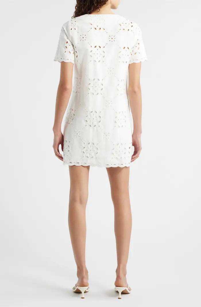 Punch Out Cotton Eyelet Shift Minidress | Nordstrom