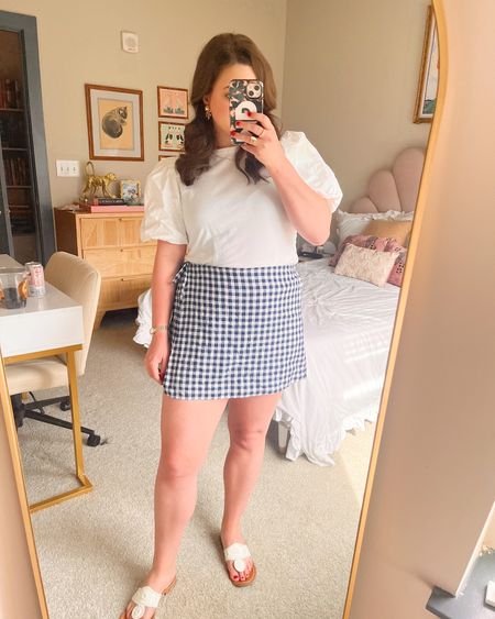 Navy gingham wrap Skort, wearing a size L but could probably size down 
