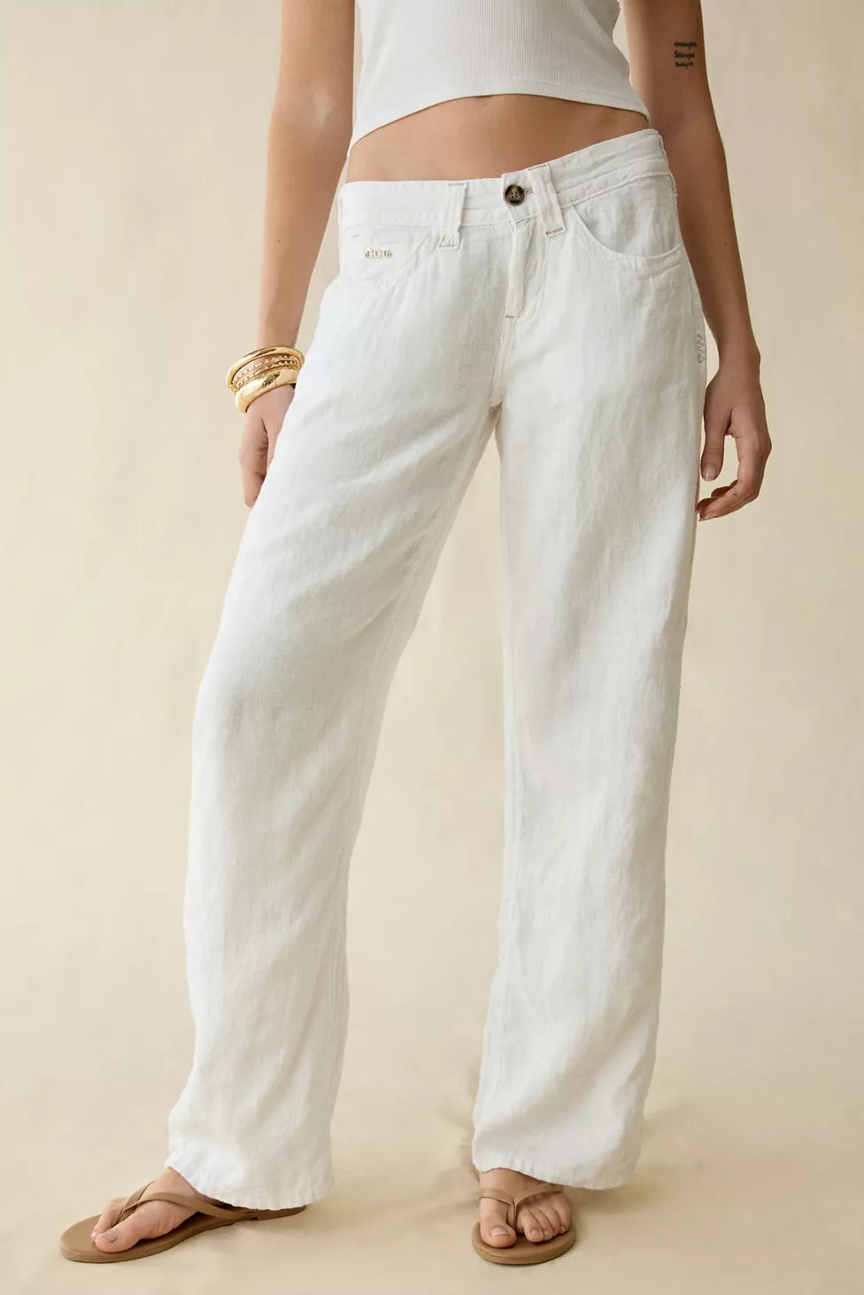 BDG Kayla Linen Low-Rise Pants | Urban Outfitters (US and RoW)