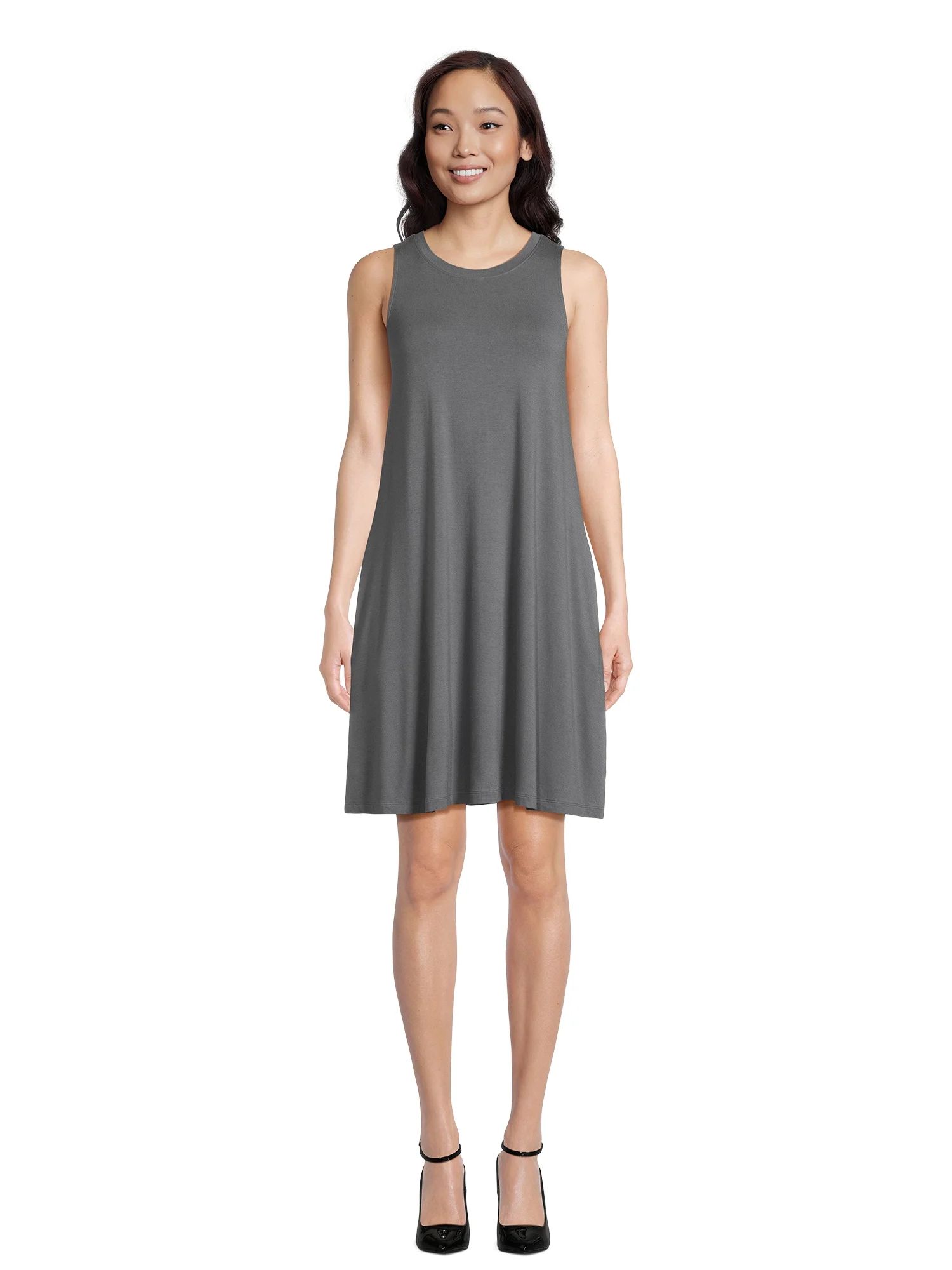 Time and Tru Women's Sleeveless Knit Swing Dress - Walmart.com | Walmart (US)