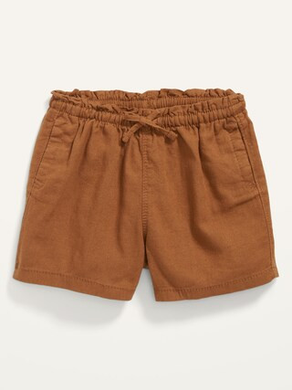 Functional Drawstring Linen-Blend Pull-On Shorts for Toddler Girls | Old Navy (US)