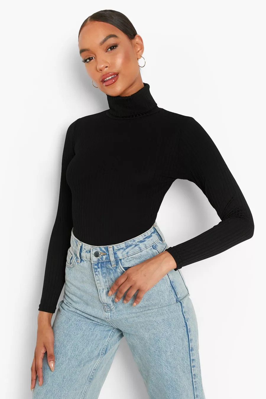 Rib Turtleneck Bodysuit | Boohoo.com (US & CA)