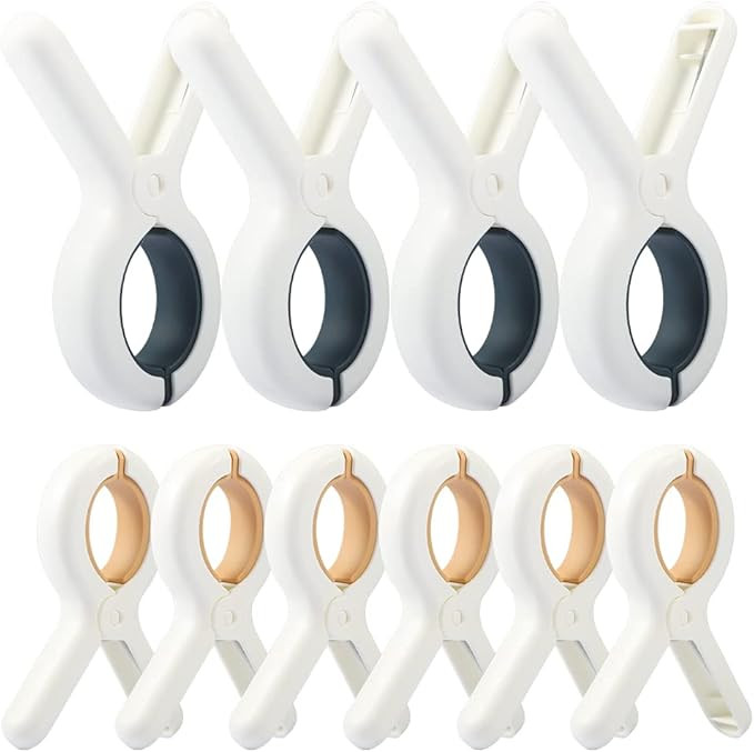 PAMISO 18 PCS Beach Towel Clip, Cloth Pins, Quilt Drying Clip, Plastic Clothespins, Strong Grip H... | Amazon (US)