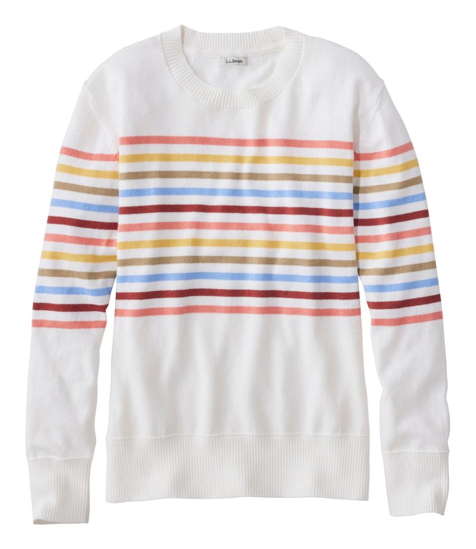 Women's Cotton/Cashmere Sweater, Crewneck Stripe | L.L. Bean