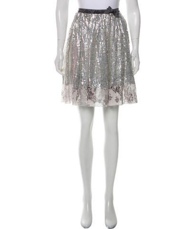 Miu Miu Sequin Knee-Length SKirt Silver Miu Miu Sequin Knee-Length SKirt | The RealReal