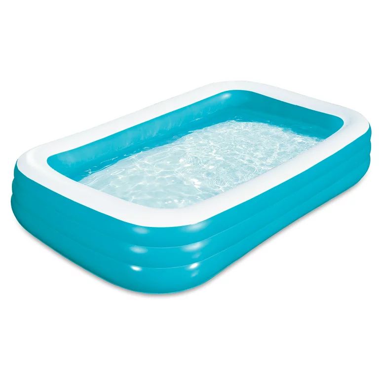 10-Foot Rectangular Inflatable Family Pool, Blue, Ages 6 and Up, Unisex - Walmart.com | Walmart (US)