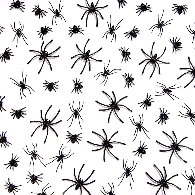 120 Pieces Realistic Plastic Spiders 3 Sizes Small Spider Toys Black Fake Spiders Halloween Prank... | Amazon (US)