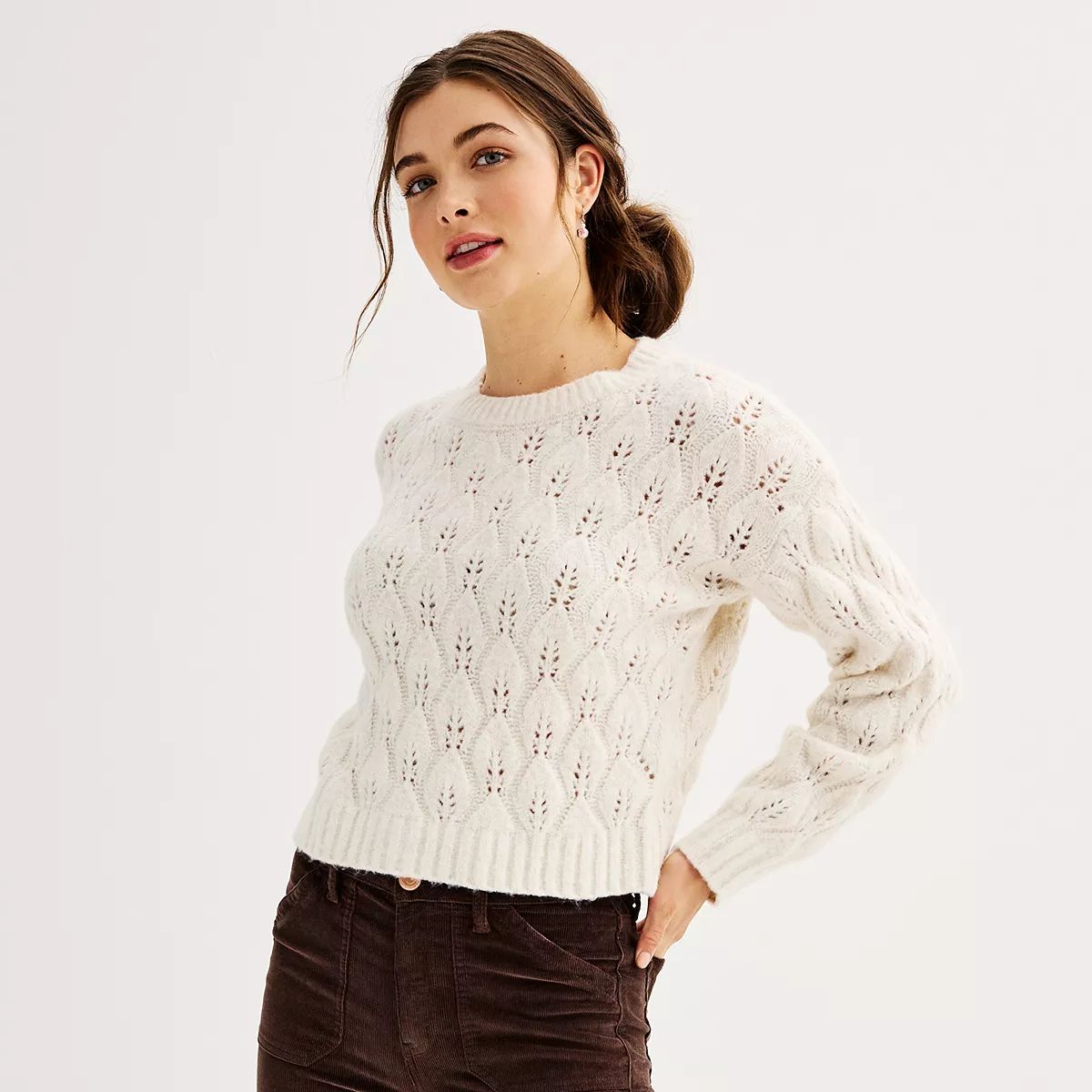 Juniors' SO® Pointelle Sweater | Kohl's