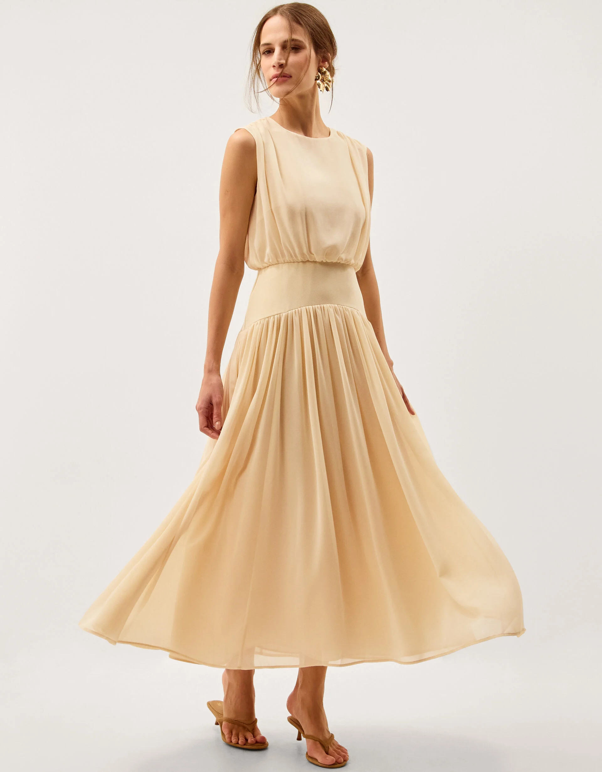 Georgia Drop Hem Maxi Dress Yellow | Monsoon (UK)