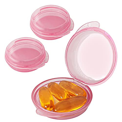 UHOUSE Small Pill Box (3 Pack), Daily Mini Pill Organizer Portable for Purse Pocket,Travel Pill Case Medicine Storage Container Earplug Case(Red) | Amazon (US)