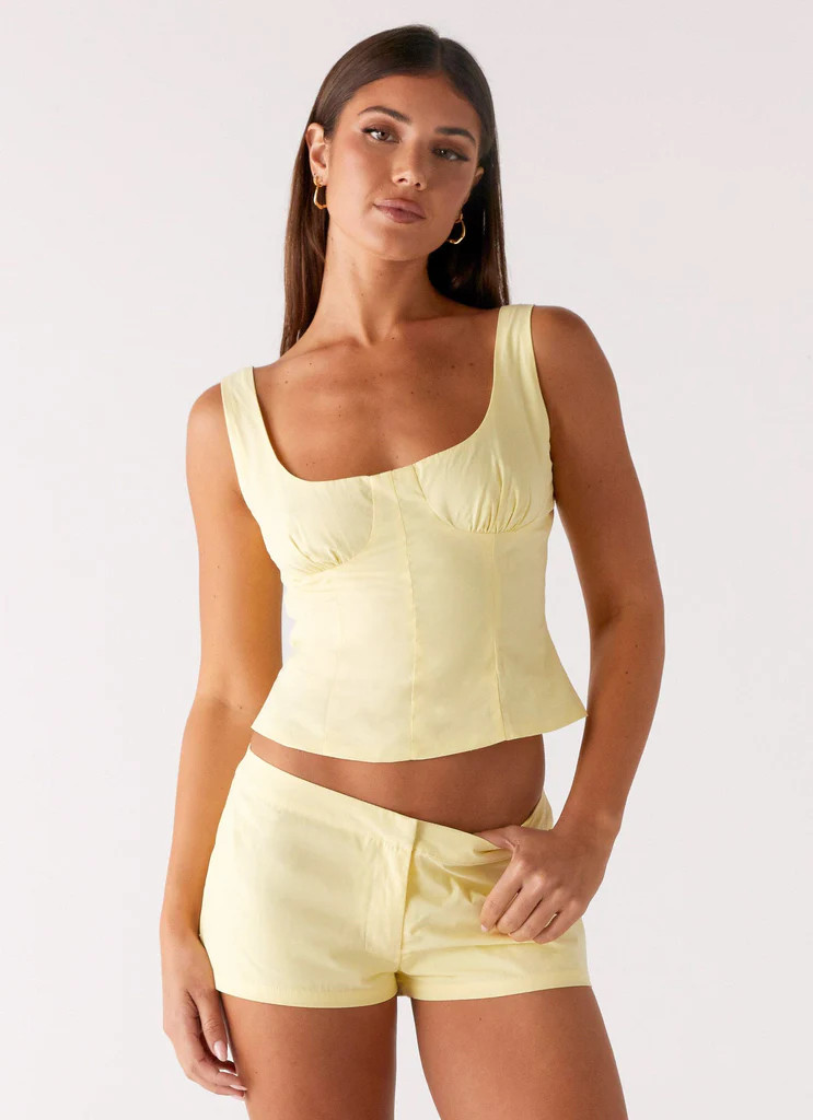 Coastline Mini Shorts - Yellow | Peppermayo (Global)