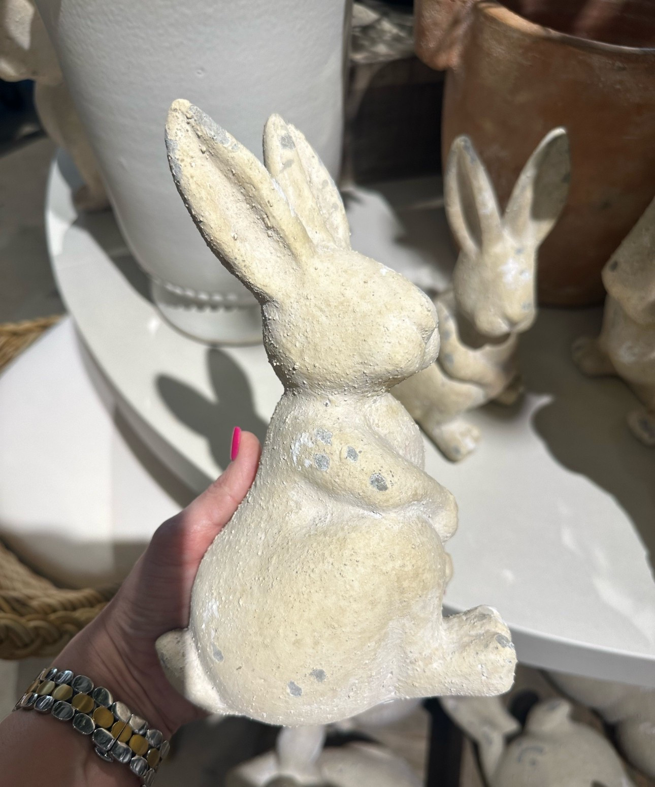 The cutest bunny from Pottery Barn —perfect for adding charm to any space! A simple, timeless touch for spring.
 bunny decor, farmhouse Easter decorations, pottery bunny, barn-style home decor, spring decor ideas, neutral Easter styling, vintage-inspired bunny, cottagecore home, textured ceramic bunny, country home aesthetic