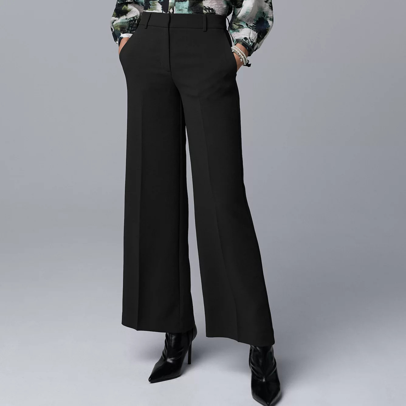 Women's Simply Vera Vera Wang Luxe Crepe Wide Leg Trousers | Kohl's