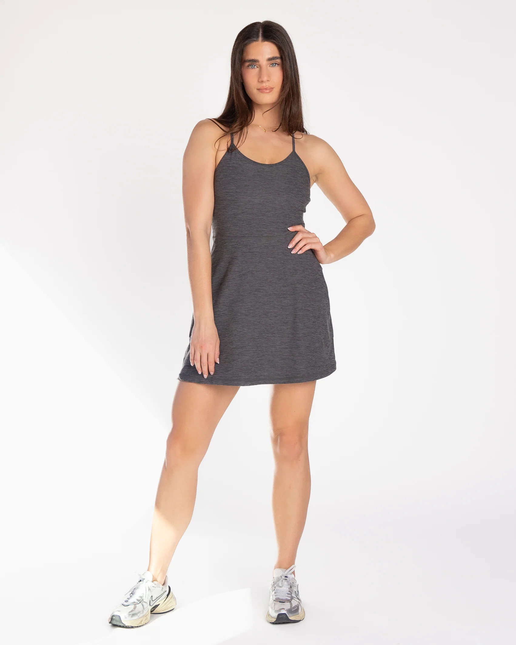 Dynamic Ava Dress - Heathered Magnet | Senita Athletics