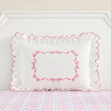 LoveShackFancy Bows Border Sham | Pottery Barn Teen