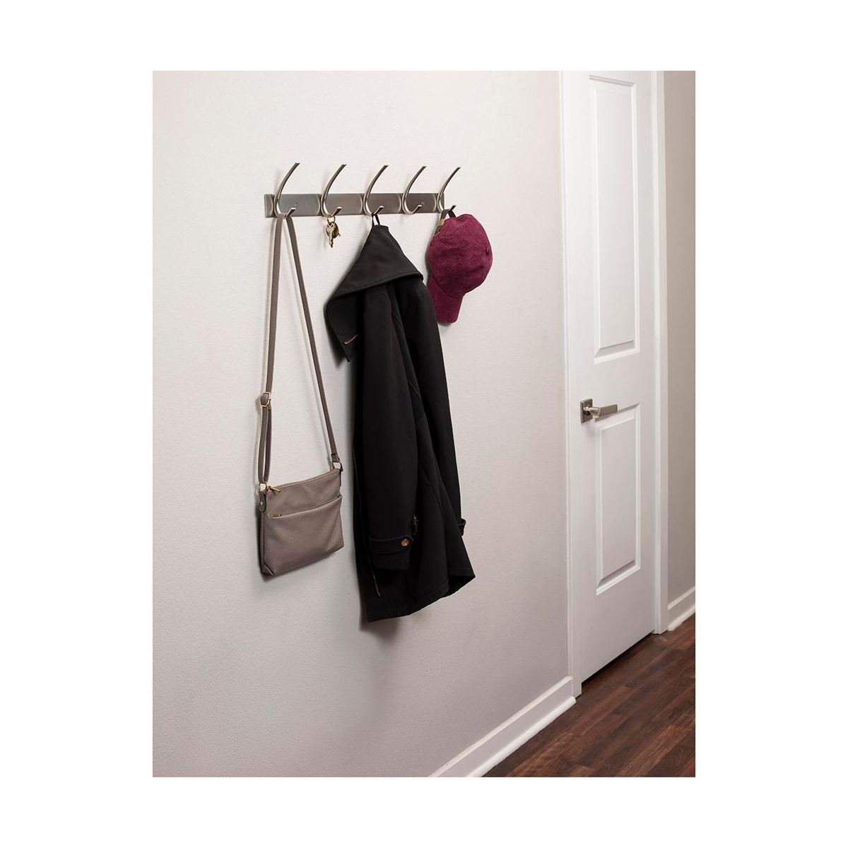 BirdRock Home Premium 5-Hook Coat and Hat Rack - Brushed Nickel Finish | Target