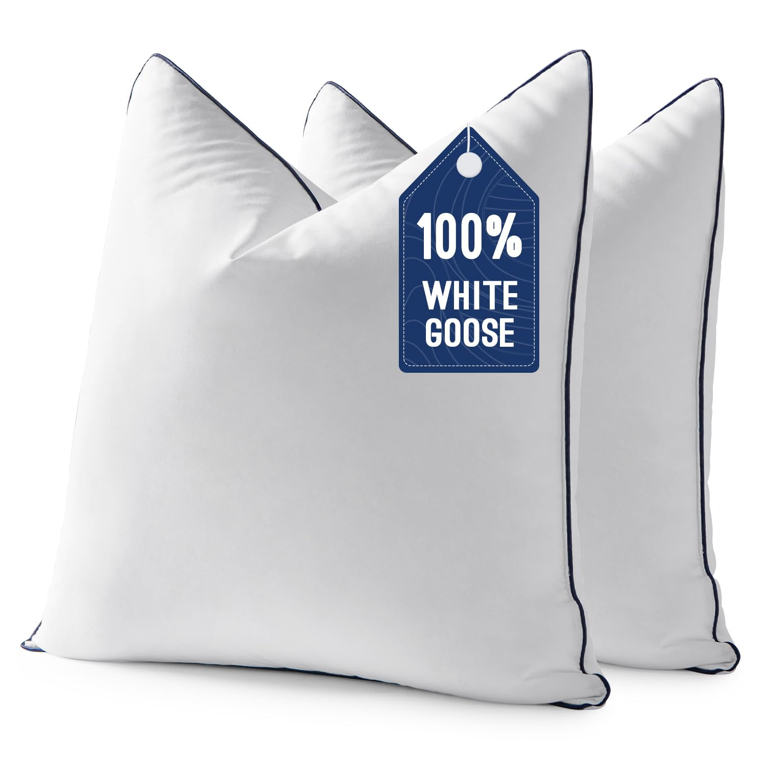MIULEE Goose Feather Down 26x26 Euro Pillow Insert Set of 2 with 100% Down-Proof Cotton Cover, So... | Amazon (US)